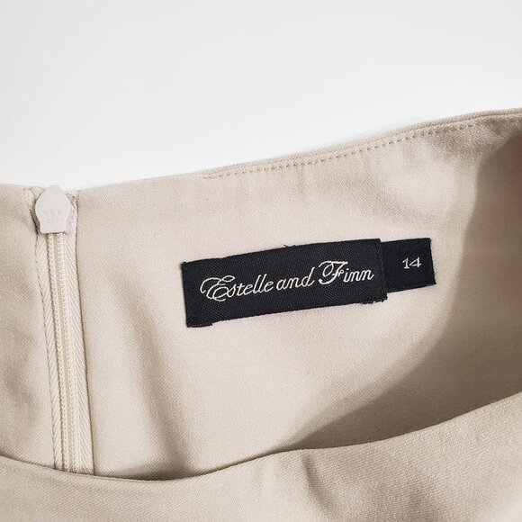 Estelle and Finn Womens Tunic Top Size 14 3/4 Sleeve Beige Stretch Lined - Picture 6 of 15